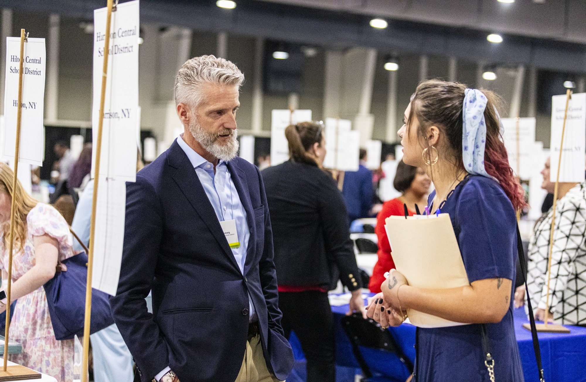 Recruiter and candidate networking at TRD.