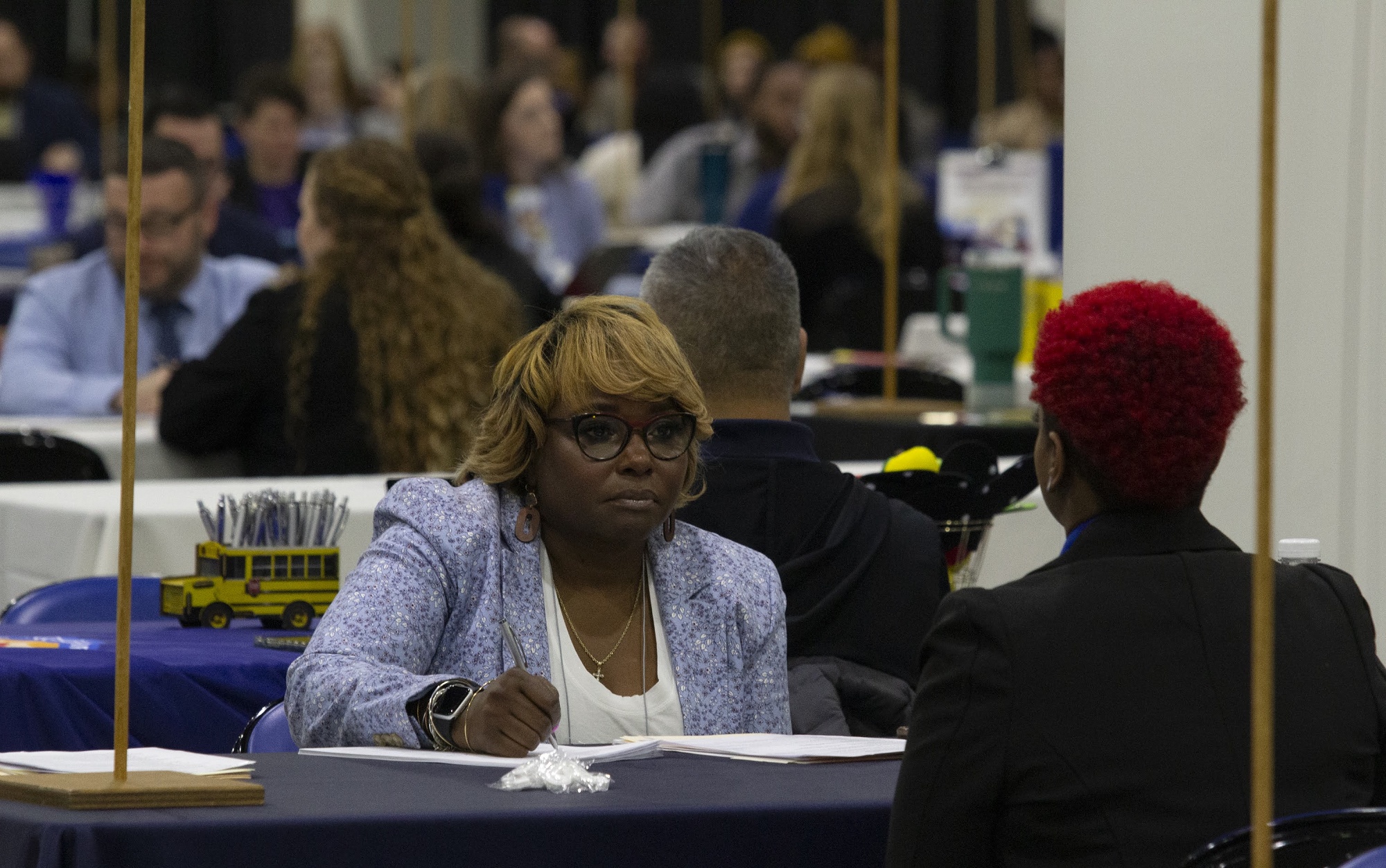 Recruiter and candidate interviewing at the WNY TRD.